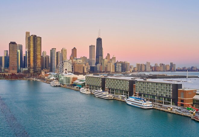 The views from the Sable Hotel on Chicago's Navy Pier are hard to beat.